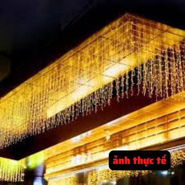 Bộ led mành rèm rủ dài 6 mét x 0,6m ánh sáng vàng trang trí sinh nhật ...