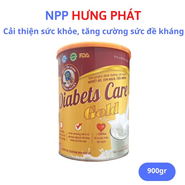 Sữa tiểu đường 900g Diabets Care Gold dành cho người huyết áp, tiểu