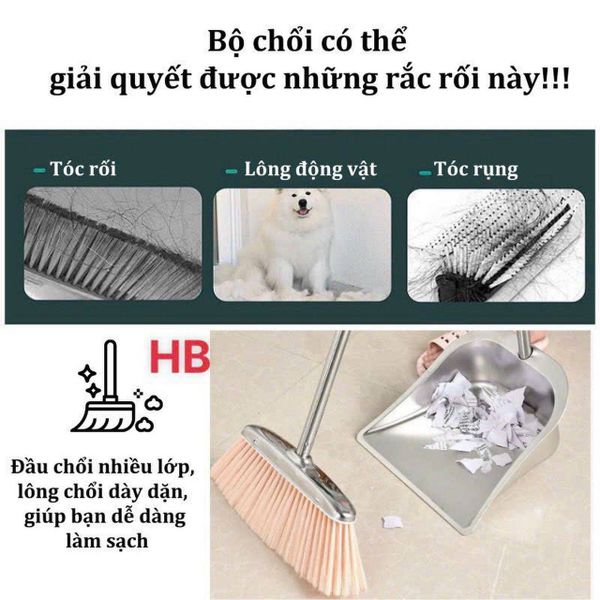 Chổi Quét Nhà Thông Minh Naomi Inox Kèm Hót Rác Cán Dài Chắc Chắn Tiện ...