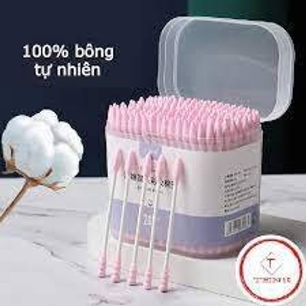 Tăm Bông Ngoáy Tai Hộp 200 Que 2 Đầu kháng khuẩn / Bông ráy tai dùng 1 ...
