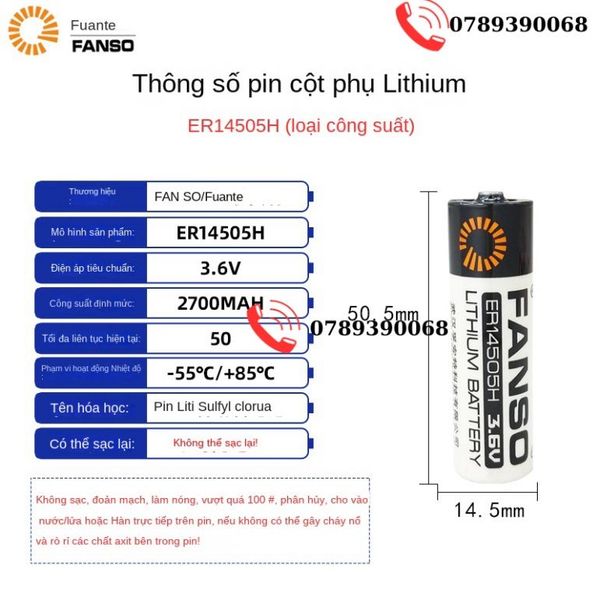 Fuante Er14505h Pin Lithium 3.6v CNC Servo Mã Hóa Số 5 AA Thanh Tuần ...