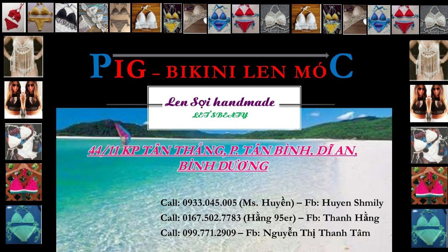 PIG - Bikini Len Móc