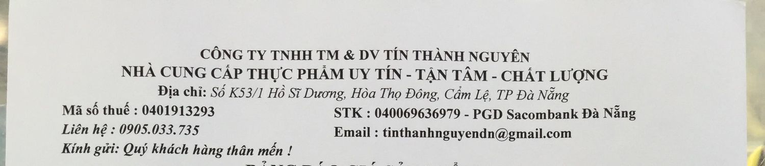 Công ty TNHH TM&DV Tín Thành Nguyên